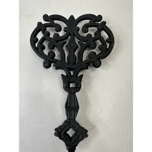 Vintage Cast Iron Trivet Made in USA 9" x 6" Black 247
